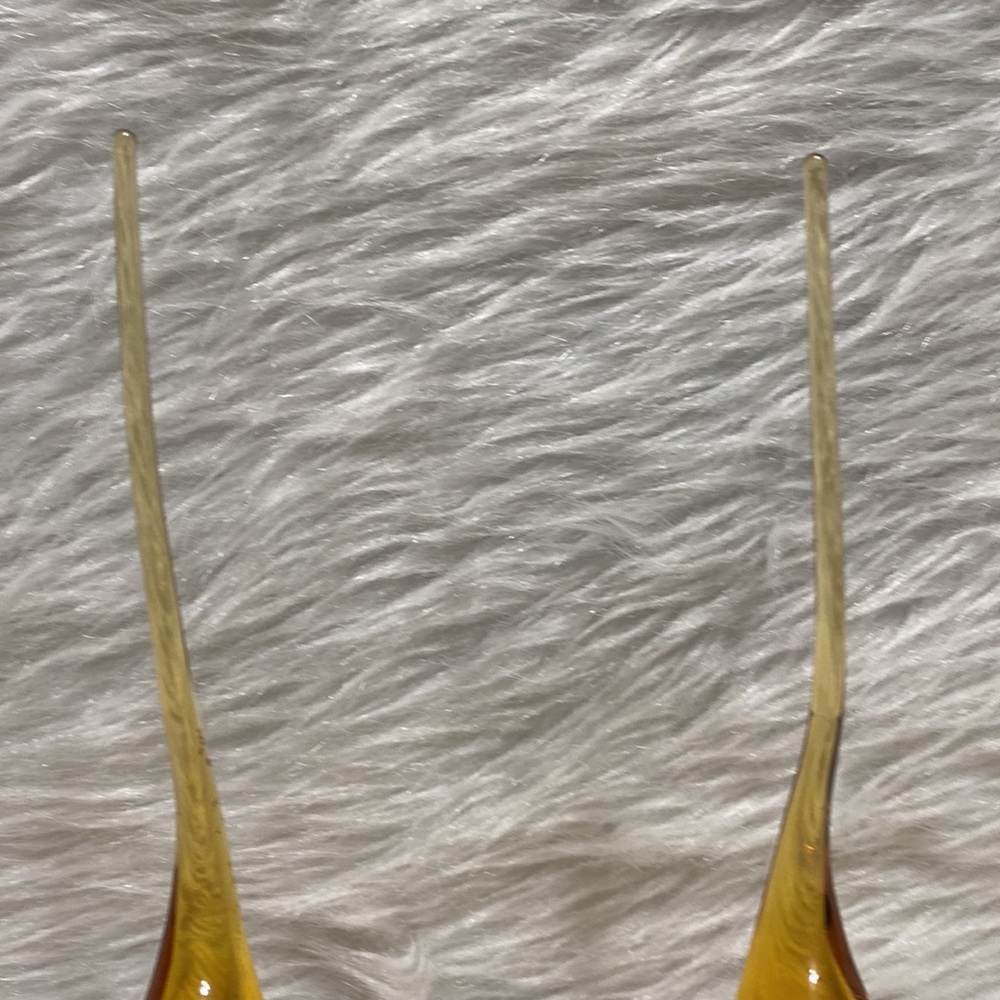 Viking Amber Art Glass Long Tail Birds - Picture 5 of 12